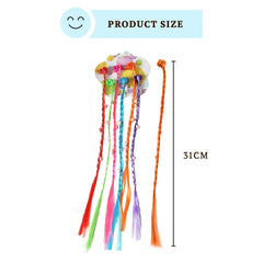 SYGA Girls Braided Wigs, Colorful Hair Accessories, Braided Hair Clips (Gripper beaded heart)
