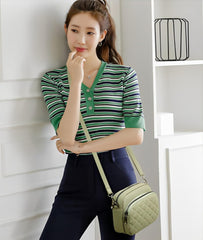 SYGA Women's Crossbody Bags,Single Shoulder Small Bags With Chex Design(Green)