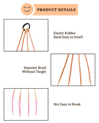 SYGA Girl Wig Headwear Kids Twist Braid Rope Ponytail Hair extension Styling Princess Baby Children Rubber Bands Hair Accessories (Gradient Two-Tone Powder)