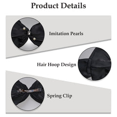 MOMISY Bow Shaped Hair Clip, Hair Accessories for Women and Girls (3LayerBow Black, Free)