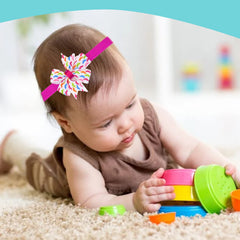 SYGA 3 Pcs Baby Headband Naylon Bow Stretchable Hairband Suitable for Newborn Infant Toddler Kids 0-3 Year (Grey)