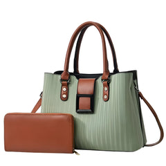 SYGA Pack of 2 Women's Handbag and Clutch Set, Shoulder Bag with Matching Wallet | Macaron-Inspired Stylish Daily Tote