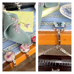 FURE Printed Dragonfly Table Purse/Bag Hanger for Women