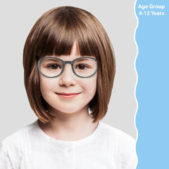 SYGA Children's Anti-Blue Light Glasses Retro Round Red Frame Cute Kids Suitable For Age 4 to 12 Years old