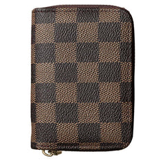 SYGA New Chex Design Card Bag Fashion Multi-Card Business Card Bag Zipper Coin Purse Card Holder Supports(CHEX-Brown-Style-1)