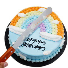 Syga 8 Inch Cake Knife Multiform Bread Knife Stainless Steel Serrated Bread Slicer Knife (Woodgrain)