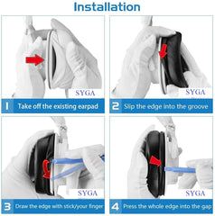 SYGA Headset Replacement Ear Cushion Pads Compatible for Ath-M50 / M50S (Black)