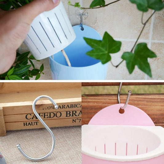 Syga Wall Hanging Plastic Self-Watering Plant Flower Pot Planter_Blue