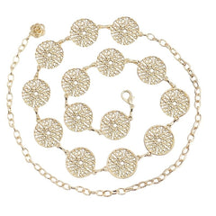 SYGA Women's Dress Waist Chain Metal Hook Chain Simple Decorative Thin Belt(Gold)