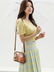 SYGA Women's Crossbody Bag, Colorful Print, Adjustable Strap, Zip Top Closure(Grey)