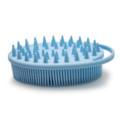 MOMISY Ultra Soft 2-in-1 Body & Shampoo Brush, Exfoliating Silicone Bath Scrubber, Premium Silicone Loofah, Scalp Massager (Blue)