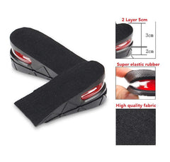 SYGA Unisex 1 pair 5CM Taller 2-Layer Height Increase Invisible Elevator Half Shoes Insole Heel Lift Inserts