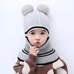 MOMISY Winter Soft Woolen Monkey Cap with Velvet Lining for Baby Boys, Girls, Infant, Toddler, 2-5 Years (in, Age, 2 Years, 5 Years, Grey)