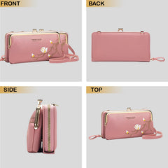 MOMISY Multi-Function Crossbody Bags for Women Mobile Purse Cell Phone Pouch with Adjustable Wide Strap Holder Pocket Small Purse Wallets Sling Bag Mini Shoulder Bags for Ladies Girls (Dark Pink)