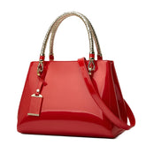 SYGA Women's Glossy Patent Leather Handbag Large Capacity Bag Suitable Gift for a festival,occasion,Birthday(RED)