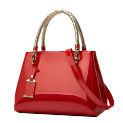 SYGA Women's Glossy Patent Leather Handbag Large Capacity Bag Suitable Gift for a festival,occasion,Birthday(RED)