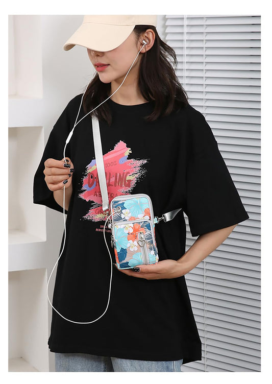 SYGA WOMEN'S SHOULDER CROSS BODY PURCE OXFORD CLOTH Multi Tropical style MULTI PURPOSE BAG