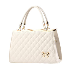 SYGA Women's Handbag with Bow Detail Elegant Shoulder Bag with Zipper Closure & Multiple Pockets