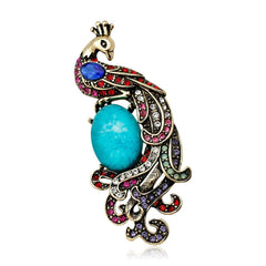 SYGA Brooch Pin Fashion Crystal Rhinestone Jewellery Pin Vintage Clothing Accessories Decoration Peacock design Elegant Retro Brooches For Women- S69