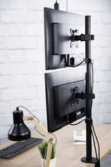 Jin Office Dual Monitor Stand Vertical for Dual Monitors Upto 32 inches | Adjustable Dual Monitor Arm Vertical | 3 Years Warranty