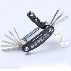 Syga Multi Function Folding Bicycle Cycling Mechanic Combination Repait Metal Tool (Medium, Black)