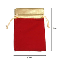 SYGA Set of 10 Black Velvet Bag Gold Mouth Jewelry Bag Drawstring Harness Pocket Gift Jewelry Pouch(12x15cm)