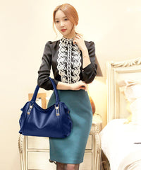 SYGA Women's Large Capacity Casual Crossbody Bag, One Shoulder Strap, Pu Leather Handbags(Royal Blue)