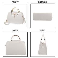 SYGA Women's Handbag Corrugated Fawn Pendant Cute Shoulder Bag Fashionable Style Crossbody Bag(White)