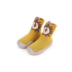 MOMISY Baby Socks Animal Themed, Funny Cartoon Printed Cotton Socks with Shoes - Soft, Non-Slip, and Comfortable Size 18-24M(YellowLion-24-25)