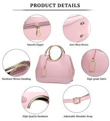 SYGA Leather Glossy Women's Bag Bride Wedding Handbag Women's One Shoulder Crossbody Stylish Bag(PINK)