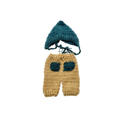 MOMISY Newborn Photography Prop Set, Crochet Cap and Pants, Handmade Costume (KhakiGrey)