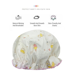 SYGA Newborn Adjustable Cotton Layer Hats Soft Comfort Baby Toddler Print Infant Hat for 0-6 Months 15 X 14 CM (Single Layer Light Blue)