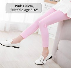 SYGA Girls Leggings, Soft & Stretchable Cotton Infant Toddler Leggings, Suitable for All Seasons, Size 11-12 Years(Pink)