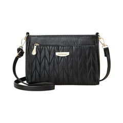 MOMISY Shoulder Sling Bag with Long Strap for Women Zipper Closure Handbags Multipurpose Crossbody Purse Ladies (Black Leaves) Size: 24 * 15 * 10cm