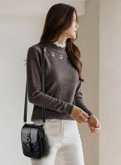 SYGA Women's Small Square Bag Letter Versatile Shoulder Bag Western Style Crossbody Mini Mobile Phone Bag(Black)