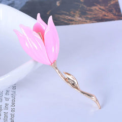 SYGA Set of 1 Women's Tulip and Flower Retro Brooch(Pink)