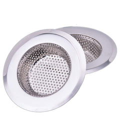 SYGA 2 Pieces Heavy Duty Stainless Steel Large and Medium Kitchen Sink Strainer Plug, Filter Stopper Mesh Jali Long Hair Food Blockages Cleaning Tool for Bathroom Kitchen Sink_11.3 cm & 9.0 cm
