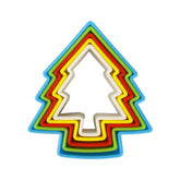 Syga Christmas Tree Shape Cookie Cutter Set 5 Pieces Set Mold for Biscuit Sandwich Cut