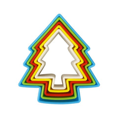 Syga Christmas Tree Shape Cookie Cutter Set 5 Pieces Set Mold for Biscuit Sandwich Cut