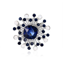 SYGA Brooch Pin Fashion Crystal Rhinestone Jewellery Pin Vintage Clothing Accessories Decoration Blue Diamond Brooches For Women- S260