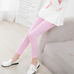 SYGA Girls Leggings, Soft & Stretchable Cotton Infant Toddler Leggings, Suitable for All Seasons, Size 11-12 Years(Pink)