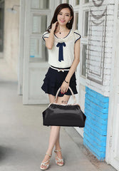 SYGA Women's Glossy Patent Leather Handbag Kiss Lock Purse Top Handle Handbag Suitable Gift for a festival,occasion,Birthday(BLACK)