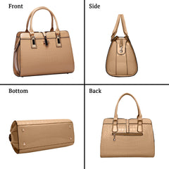 SYGA Leather Hand-Held Crocodile Pattern Women's Bag Single-Slant Handbag(KHAKI)