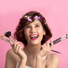 SYGA Flower Tiara Headband and Flower Floral Hair Bands Floral Garland For Women Bride Wedding Vine Tiara Bridal Crown Hair Accessory - Pink