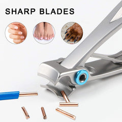 SYGA Large Nail Clippers for Thick Nails, Strong Toenail Clipper with Nail File Set, Heavy Duty Stainless Steel Nail Cutter with Metal Case for Men and Women