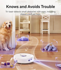 Narwal Freo X Plus 2-in-1 Robotic Vacuum & Mopping, 7800Pa Suction, 7 Weeks Storage, Zero Tangle Brush, 5200mAh Battery, 3D Mapping, Google Home, Alexa, Siri & App Compatible, 254 Mins