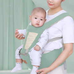 MOMISY 6 In 1 Multipurpose Baby Carrier for New Born Kid | Sling Kangaroo Bag with 6 Carry Positions & Cushioned Seat | Adjustable Carrier with Hip Seat | Carry Bags for 0 to 2 years Boys Girls (Light Green)