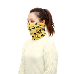 MOMISY Women Unisex Winter Beanie Hat & Neck Warmer | Knitted Multifunctional Scarf Cap with Letter Print | Warm Pullover Hat (in, Alpha, Free Size, YellowLetter)