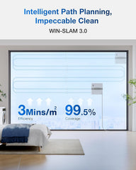 ECOVACS WINBOT Window Cleaning Robot - Compact Design, Dual Nozzles with Ultrasonic Spray, 9-Stage Protection System, Intelligent Path Planning, 3 Cleaning Modes, Anti-Slipping System