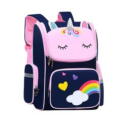 SYGA Kids, Lightweight Schoolbag, Breathable, waterproof, Monster Design Backpack for Primary School Student (Pink & Blue)